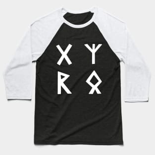 Four Runes in White Baseball T-Shirt